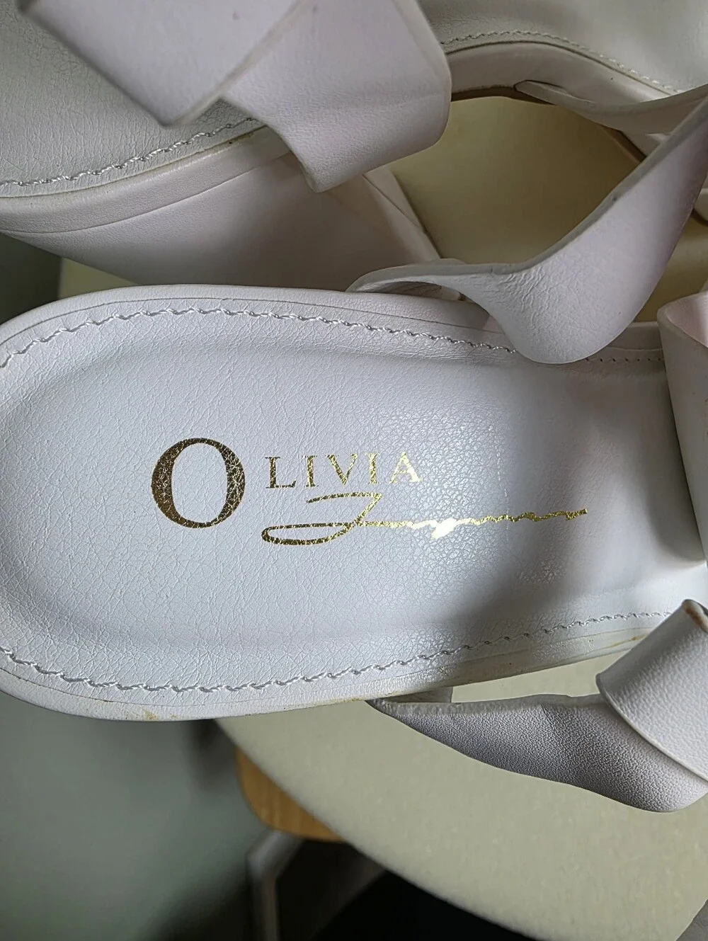 Olivia Jaymes White Cage Strappy Chunky Block Heel Platform Fisherman Sandal 7.5